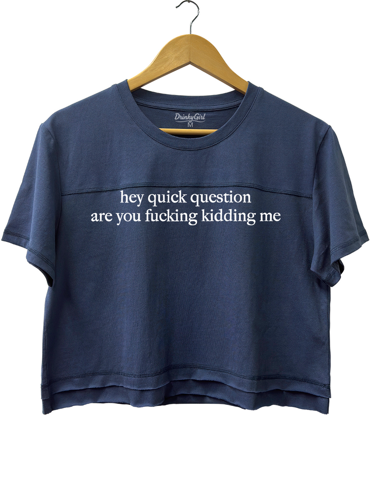 Hey Quick Question Are You Fucking Kidding Me Crop Top