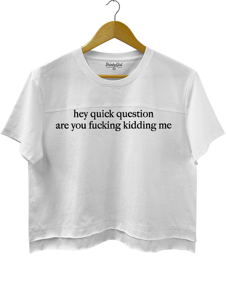 Hey Quick Question Are You Fucking Kidding Me Crop Top