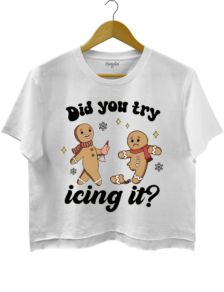 Try lcing it Funny Christmas Crop Top
