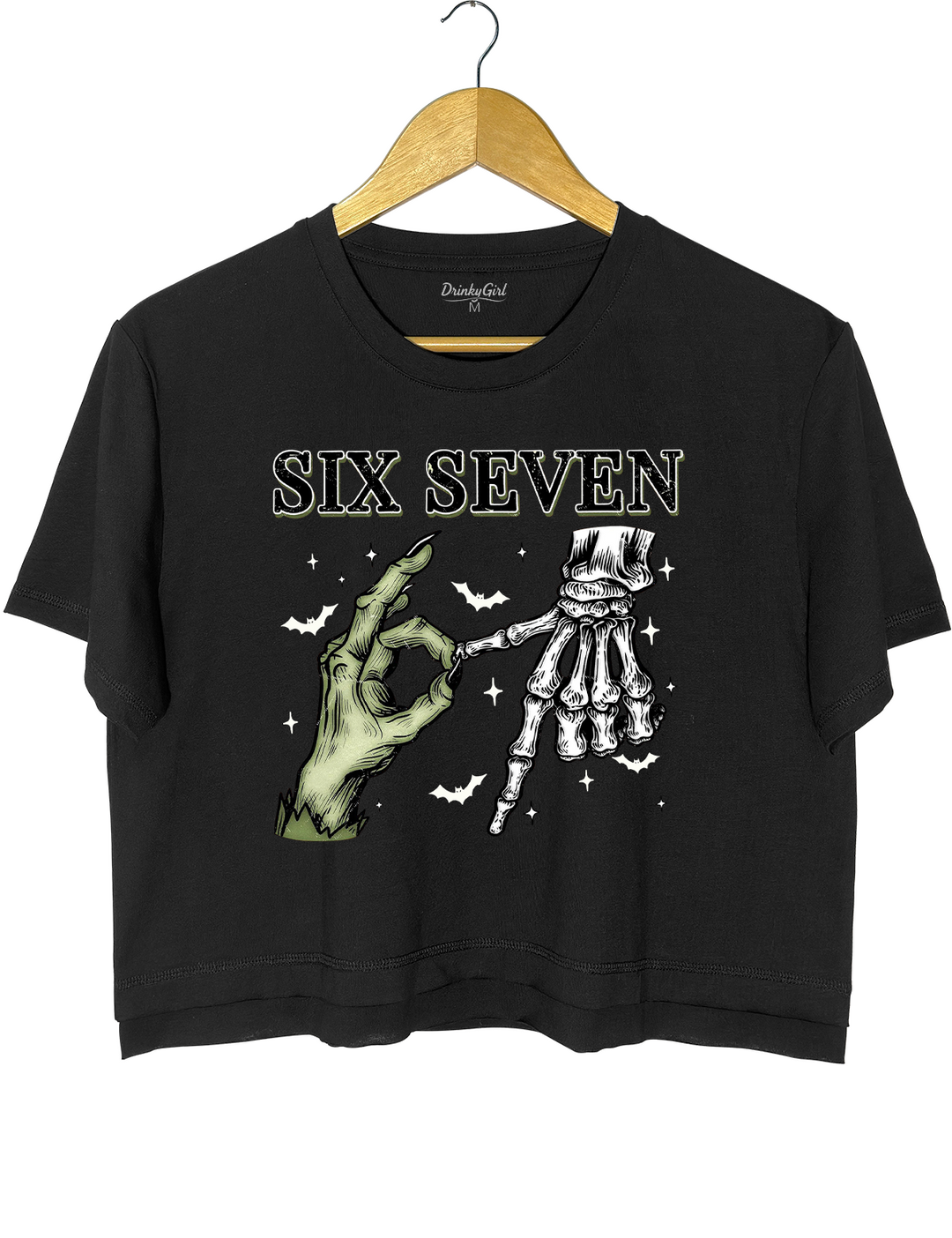 Six Seven 6 7 Meme Funny witch Skeleton Hands Tee