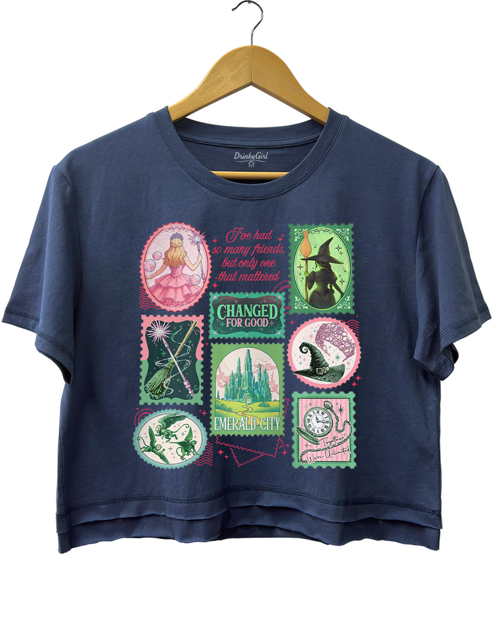 Wizard Defying Gravity Retro Pink Green Musical Tee