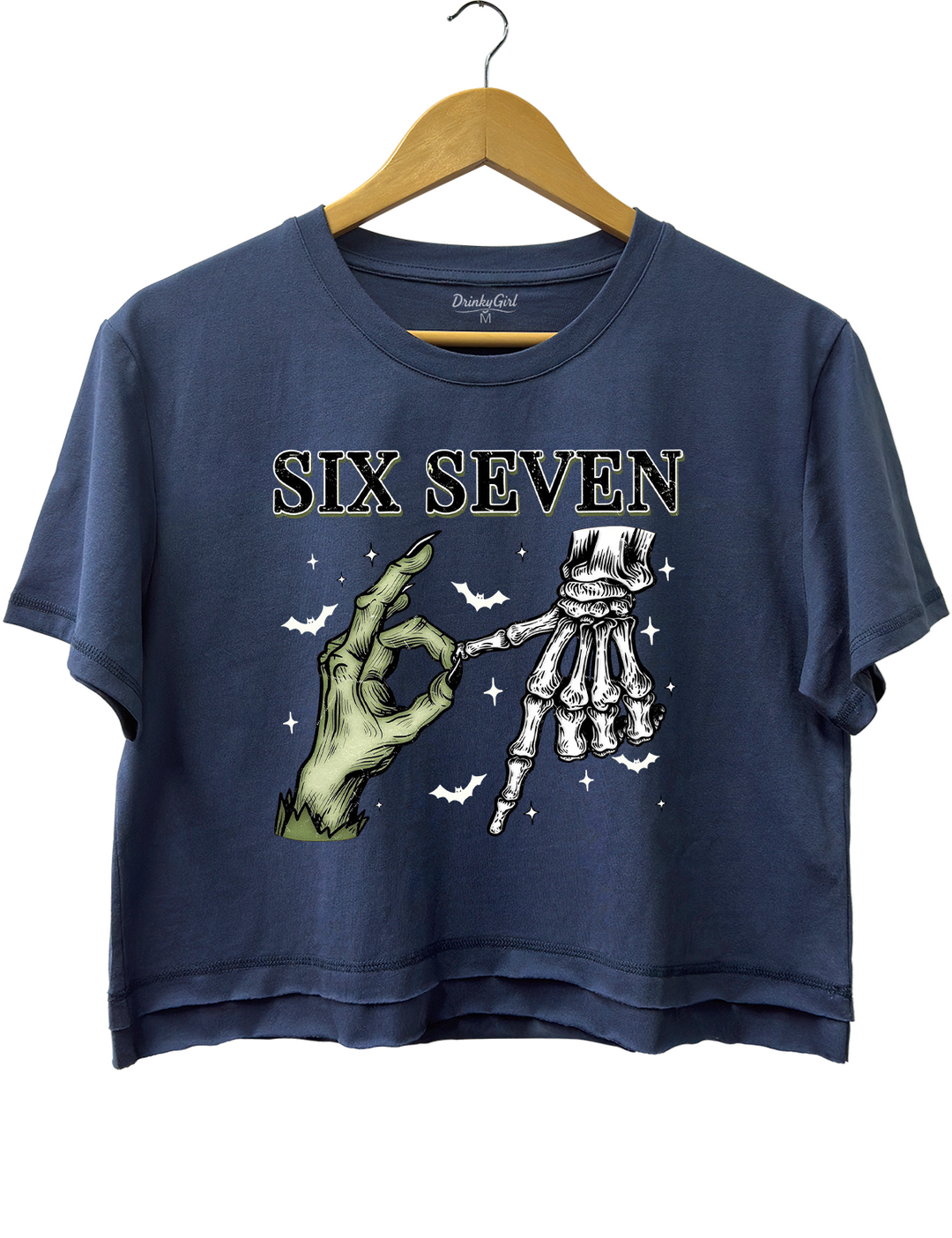 Six Seven 6 7 Meme Funny witch Skeleton Hands Tee