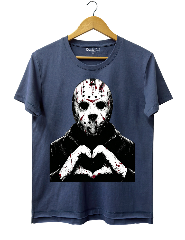 Halloween Characters Heart Hands Jason Tee