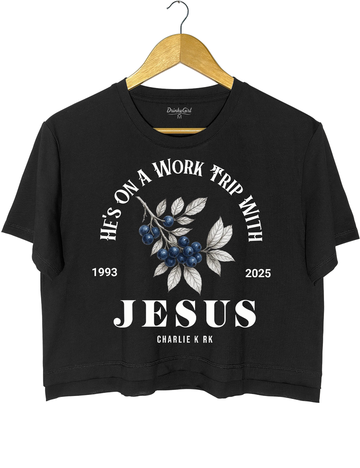 He's On A Work TRip With Jesus Tee