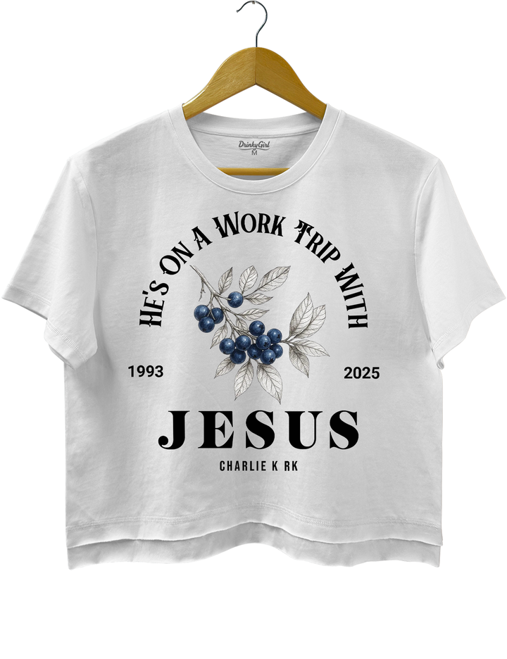 He's On A Work TRip With Jesus Tee
