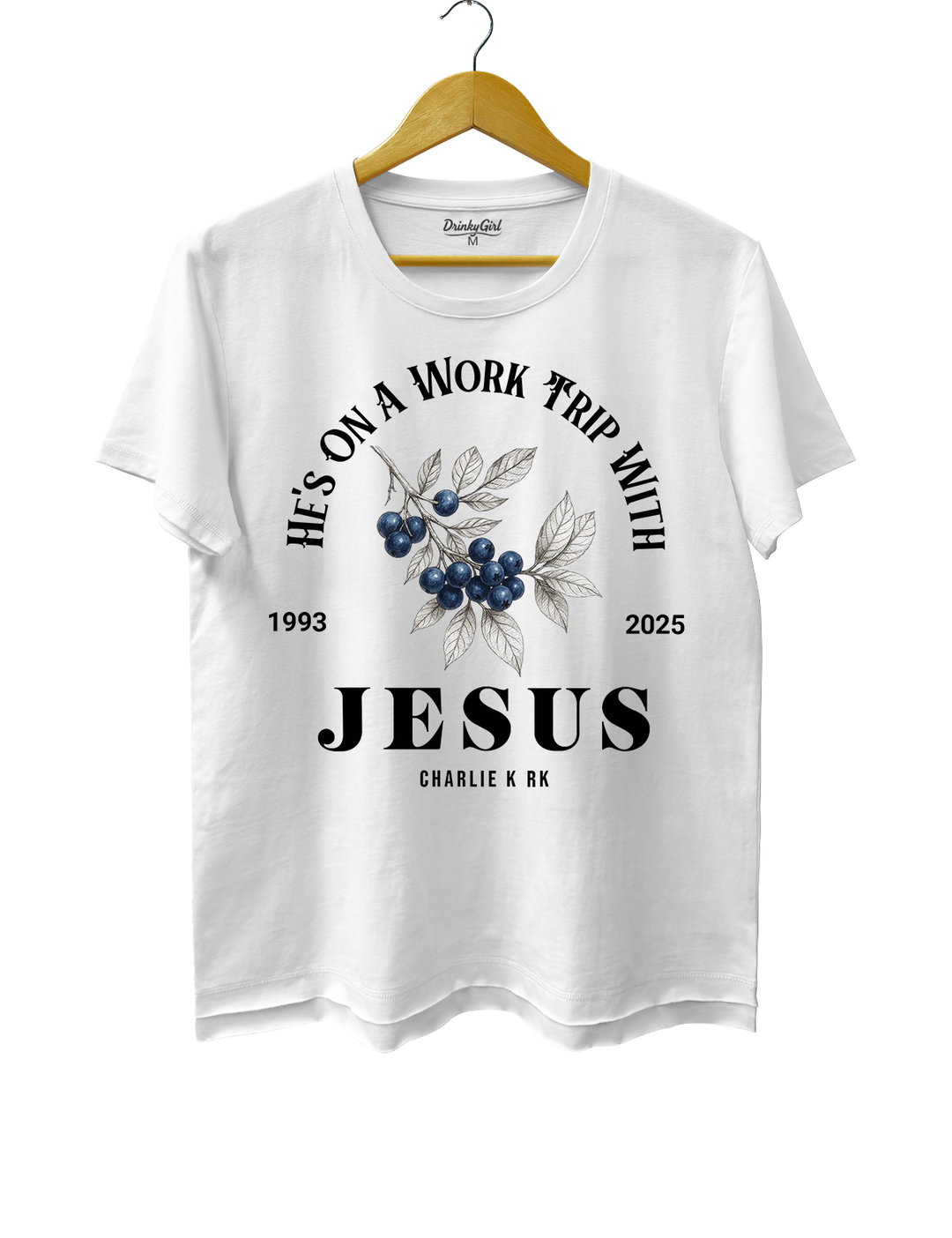 He's On A Work TRip With Jesus Tee