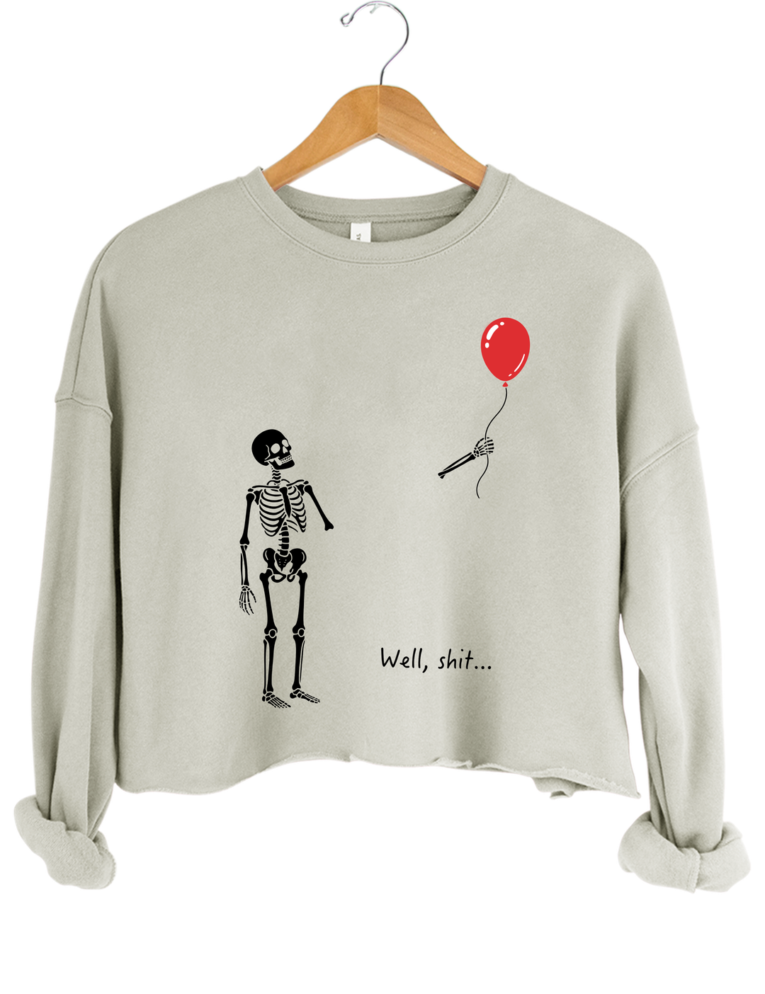 Skeleton Lost Balloon Crop Sweatshirt