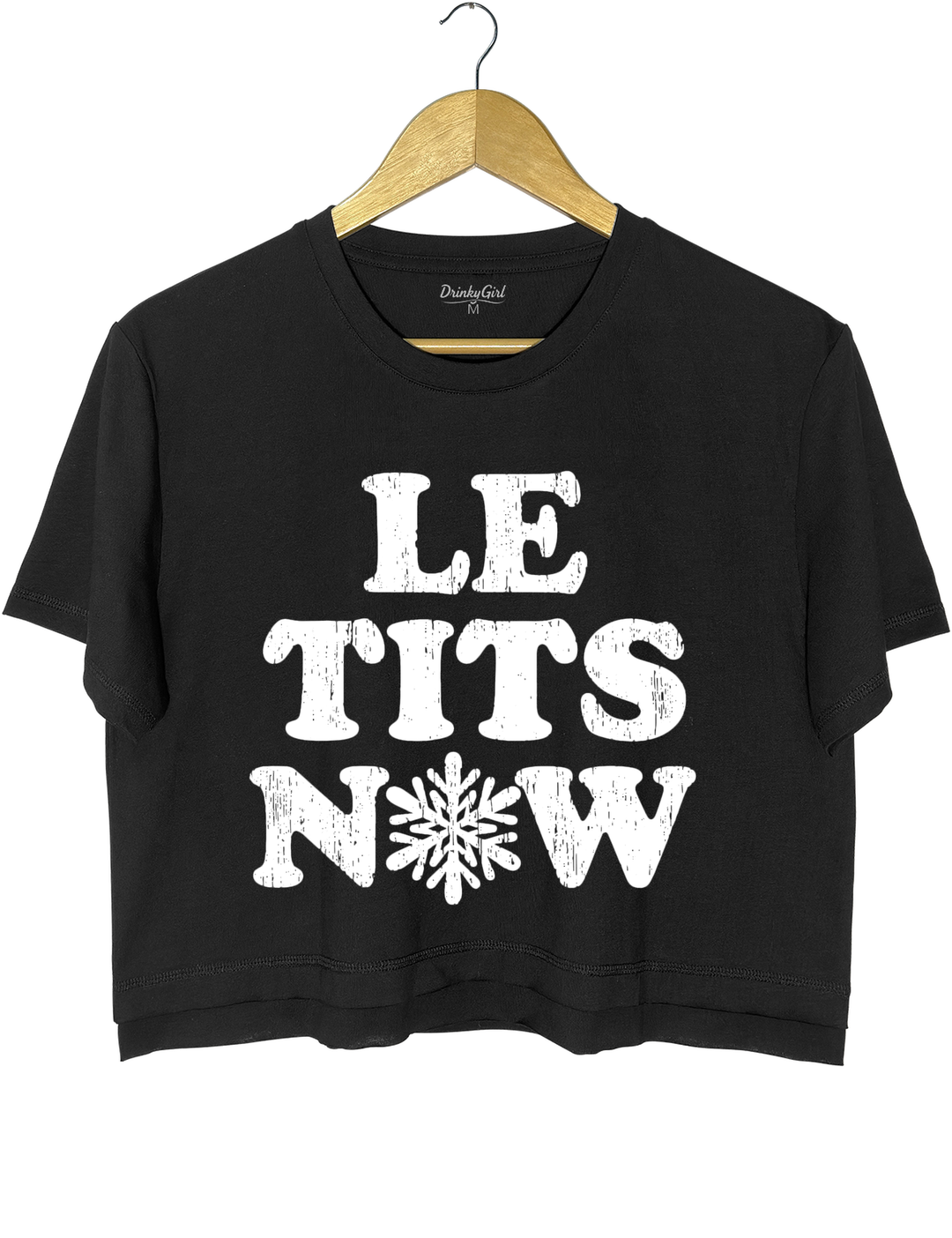 Le Tits Now Let It Snow Crop Top - Black