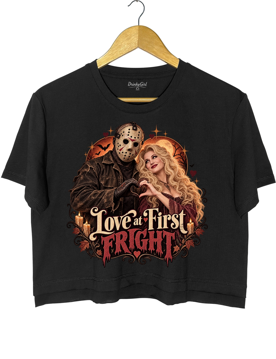Jason and Sarah Halloween Heart Hands Crop Top
