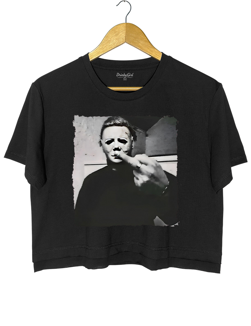Michael Myers Middle Finger Crop Top