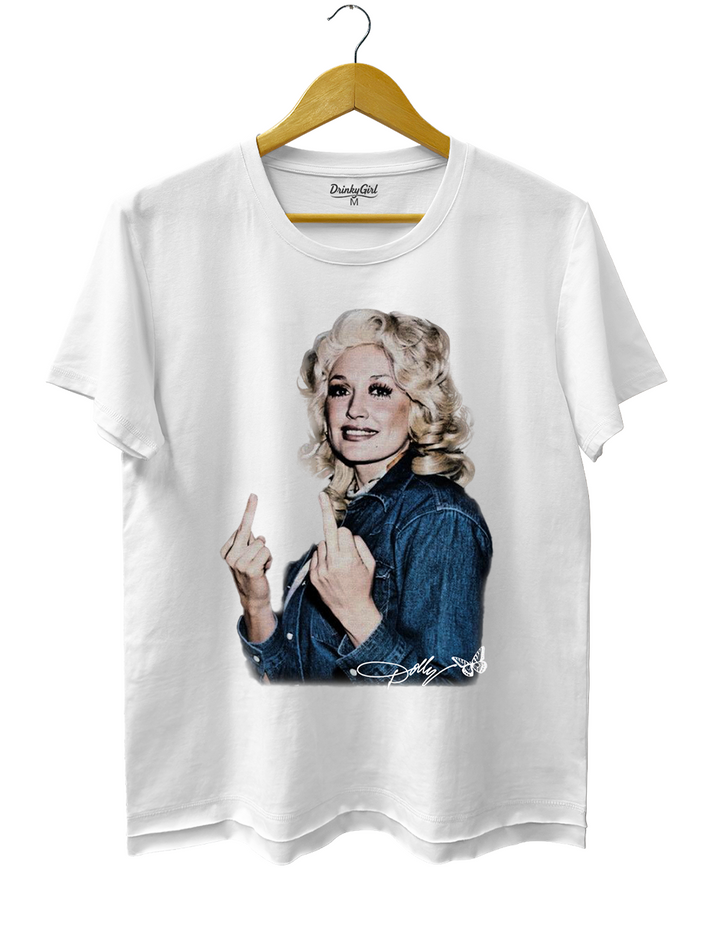 Vintage Dolly Parton Middle Finger Graphic Tee