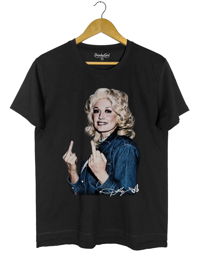 Vintage Dolly Parton Middle Finger Graphic Tee