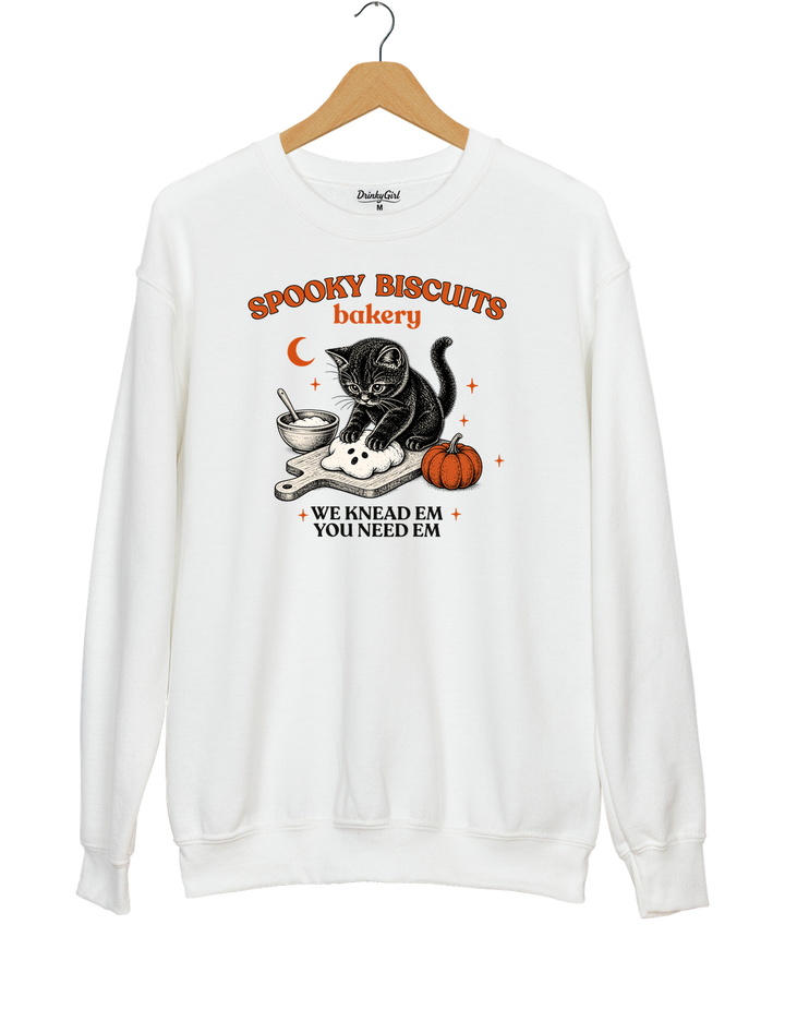 Kitty Biscuits Spooky Season Sweatshirt - White
