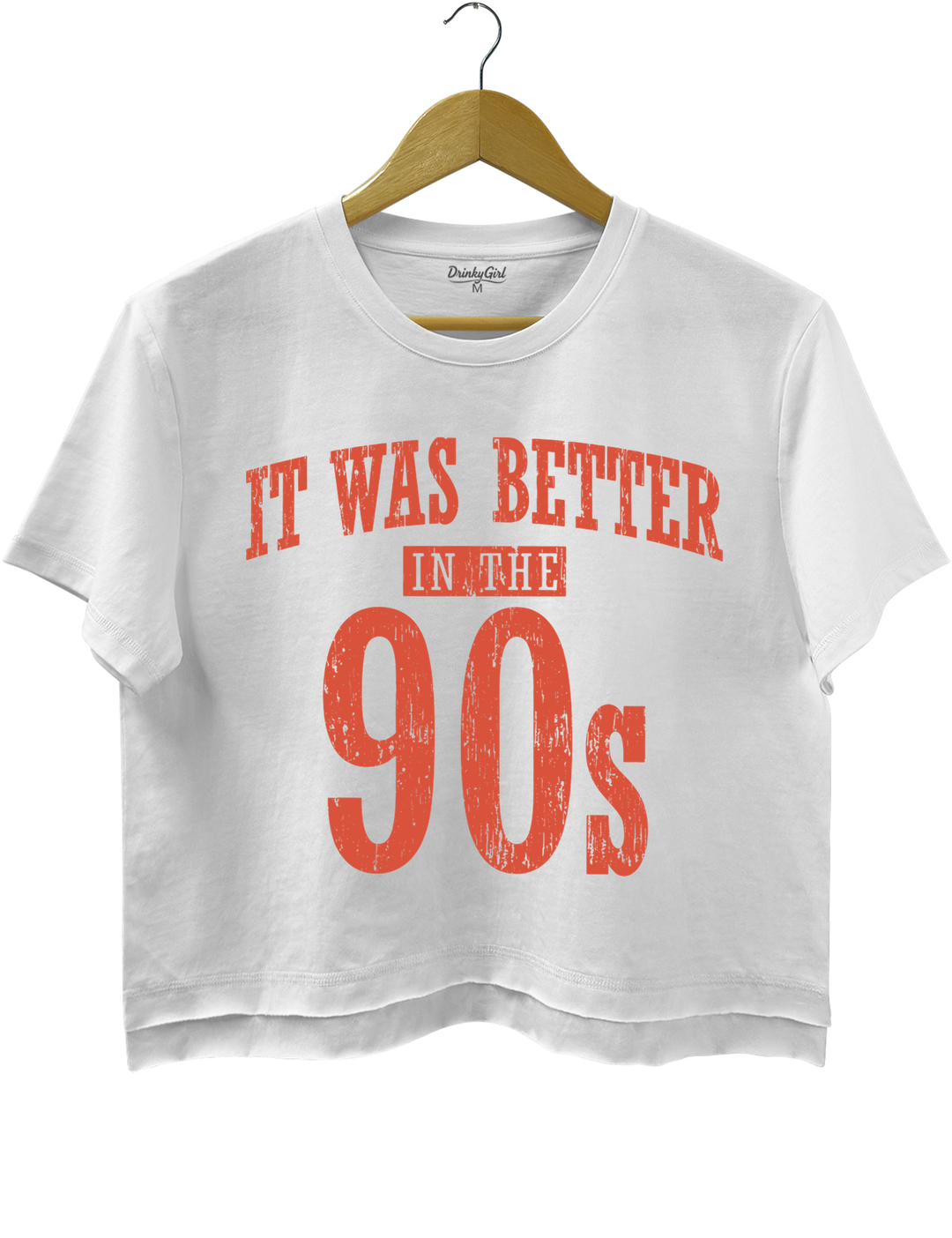It Was Better In The 90s Crop Top - White