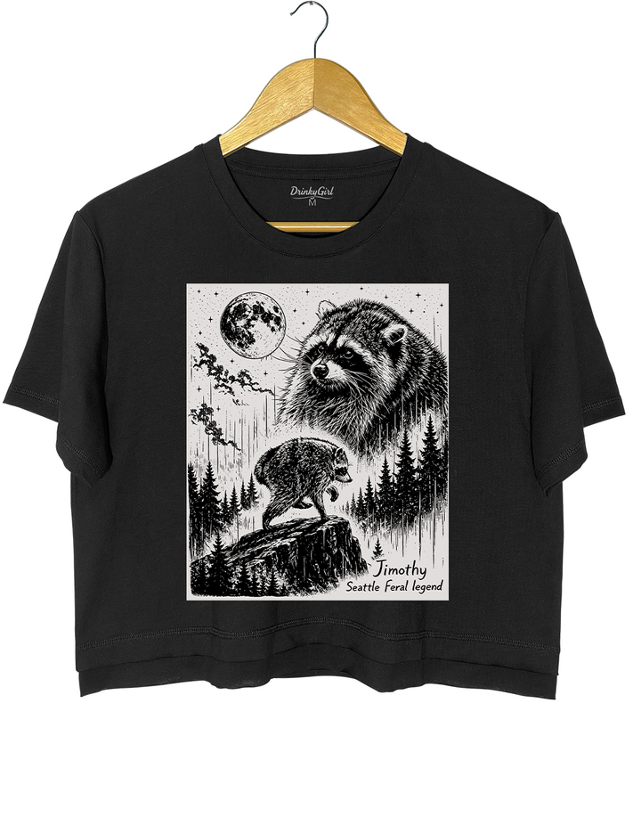 Jimothy Raccoon Seattle Feral Legend Crop Top