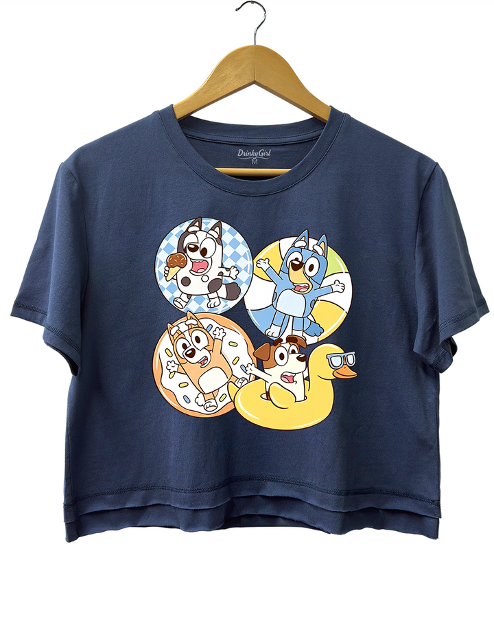 Blue Dog Sisters Summer Pool Crop Top