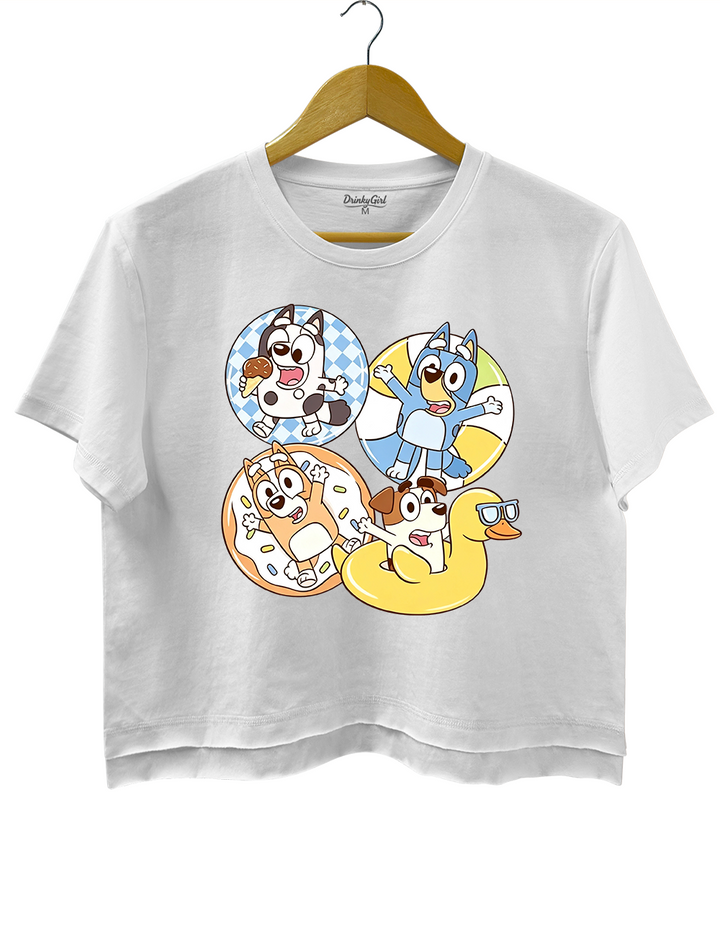 Blue Dog Sisters Summer Pool Crop Top