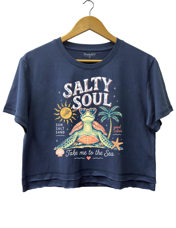 Salty Soul Sea Turtle Crop Top