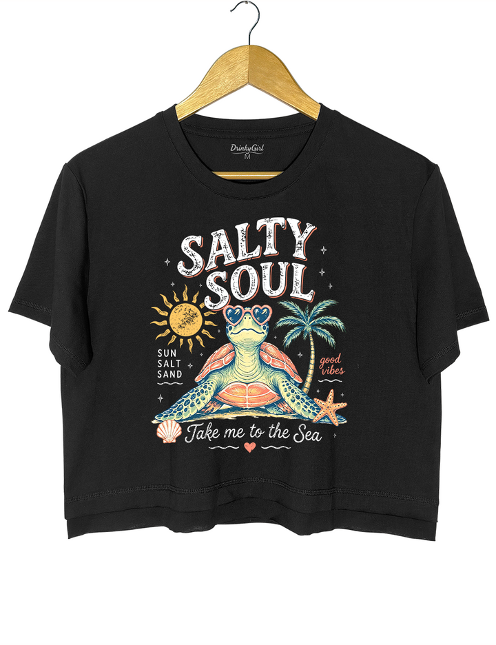 Salty Soul Sea Turtle Crop Top