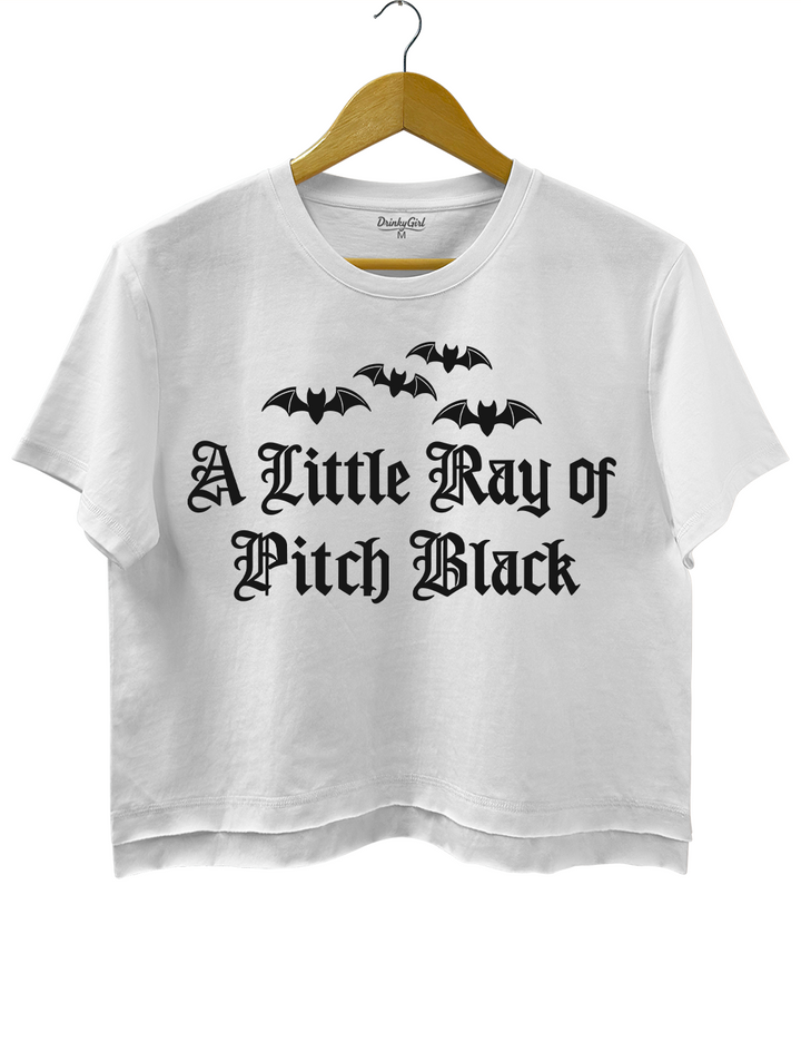 A Little Ray Of Pitch Black Gothic Halloween Crop Top