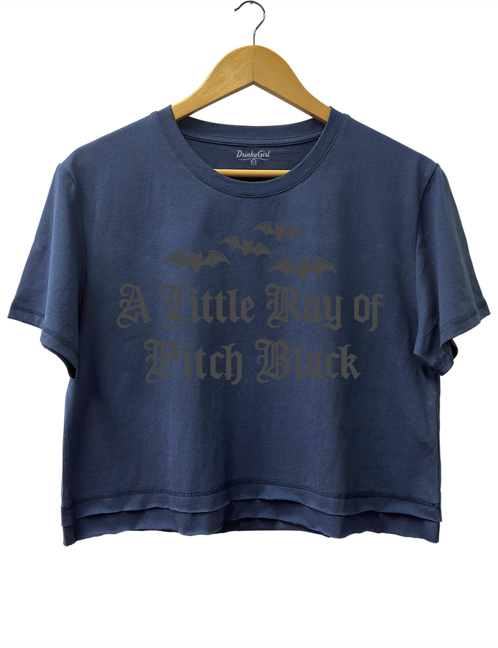 A Little Ray Of Pitch Black Gothic Halloween Crop Top
