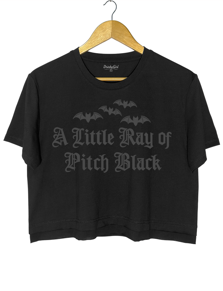 A Little Ray Of Pitch Black Gothic Halloween Crop Top