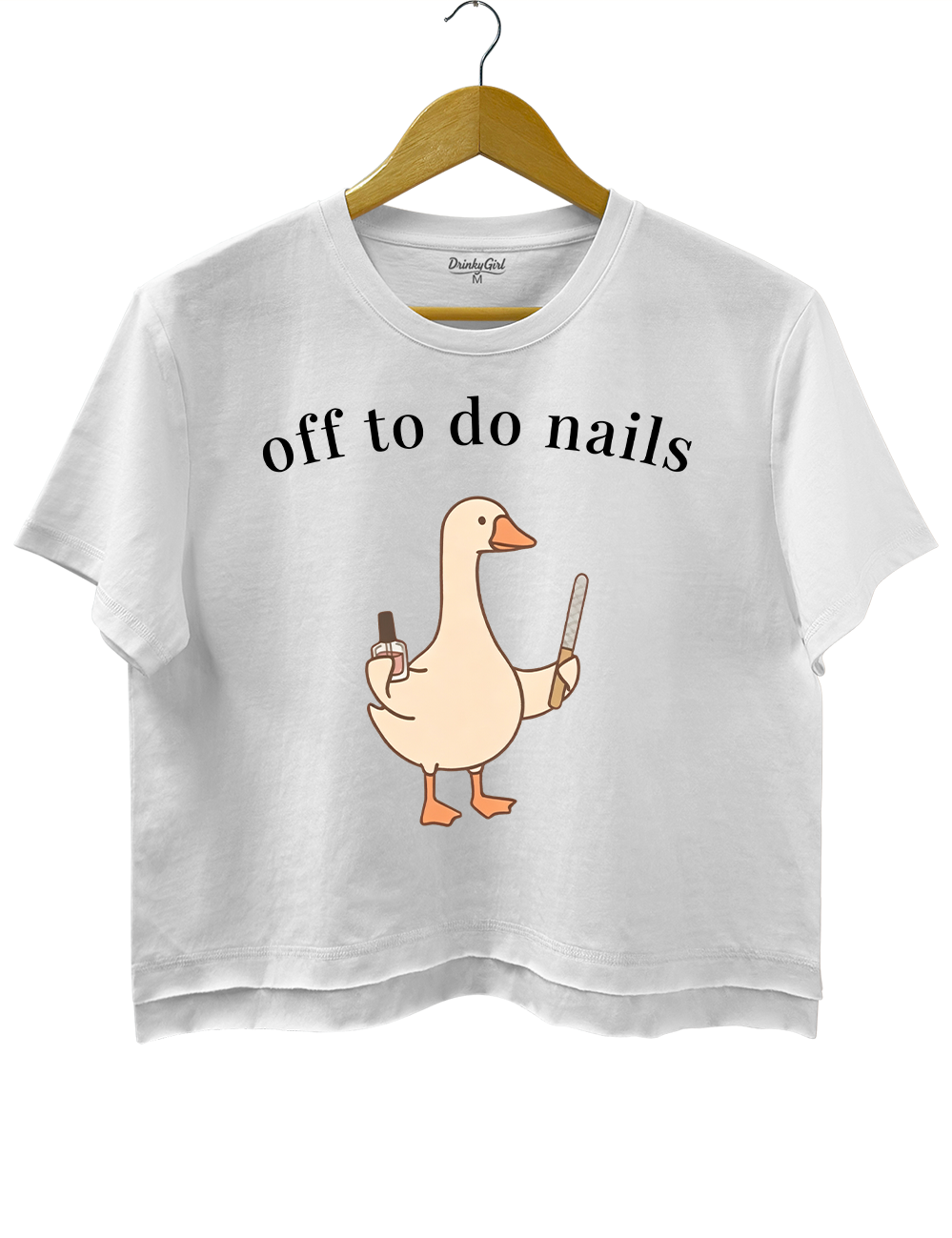 Funny Nail Tech Goose Crop Top