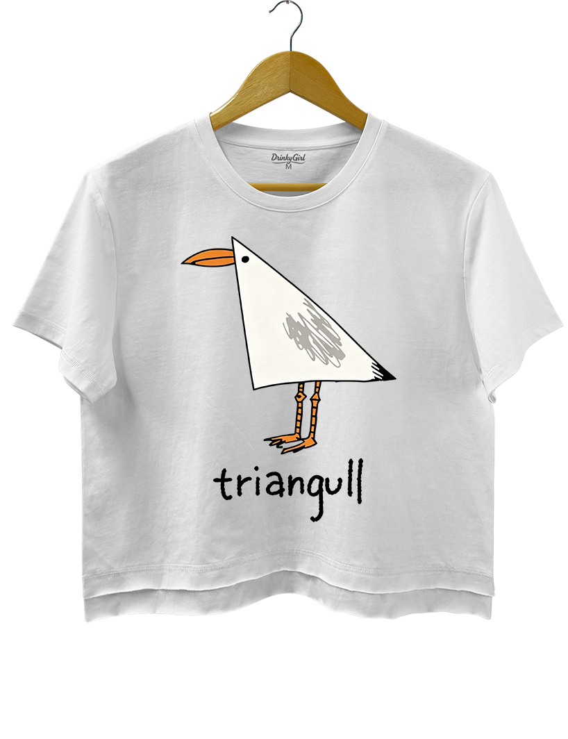 Triangull Triangle Seagull Bird Pun Crop Top