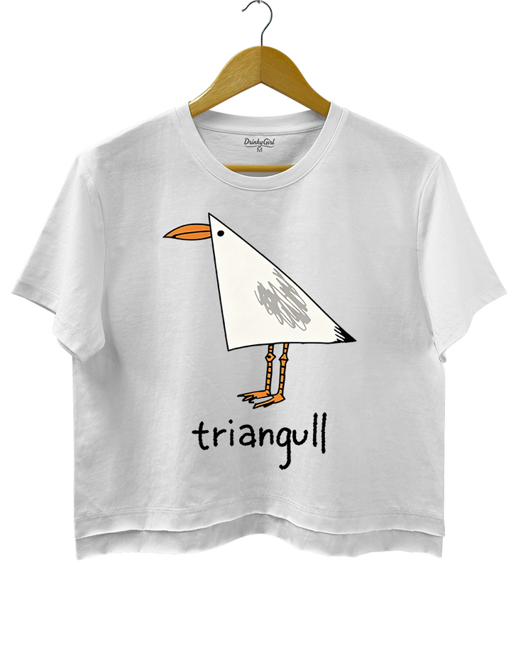 Triangull Triangle Seagull Bird Pun Crop Top