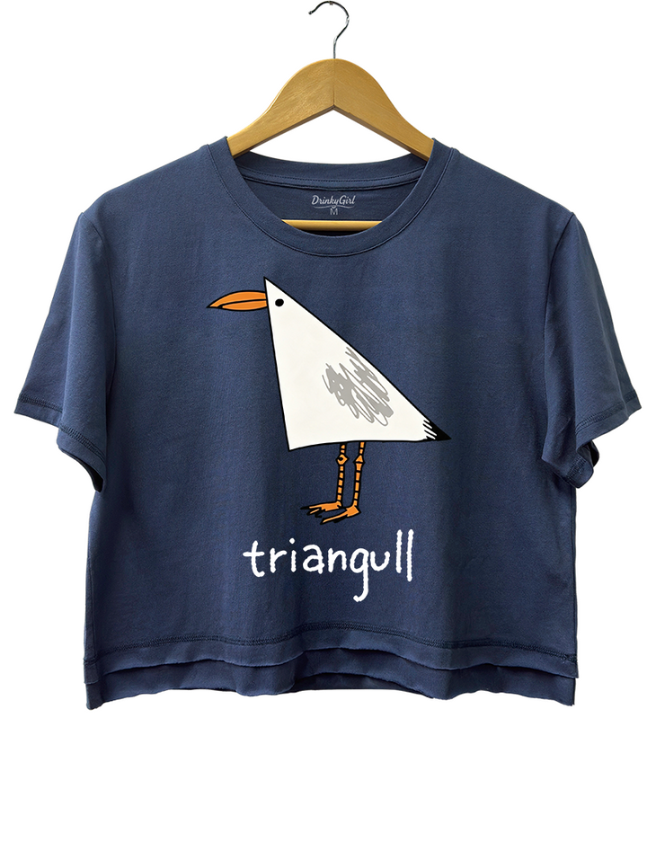 Triangull Triangle Seagull Bird Pun Crop Top