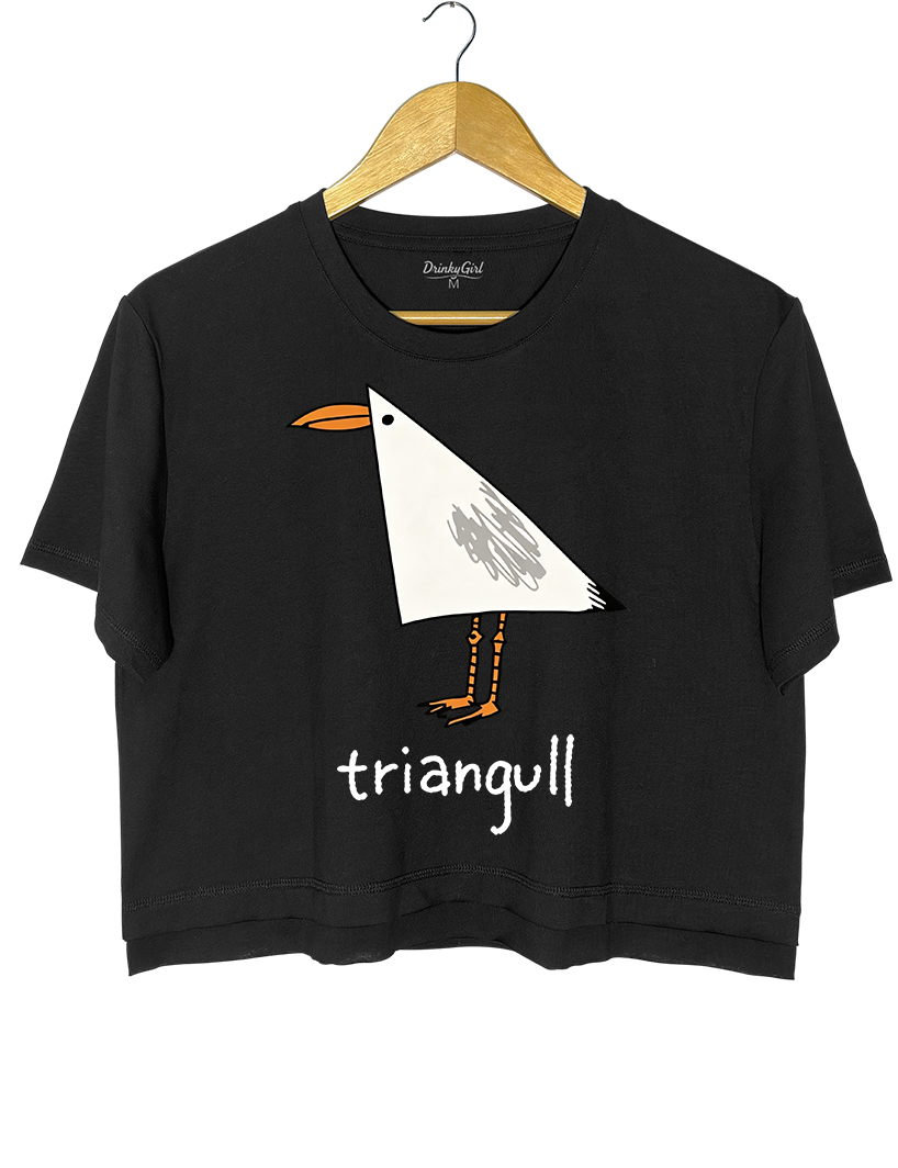 Triangull Triangle Seagull Bird Pun Crop Top