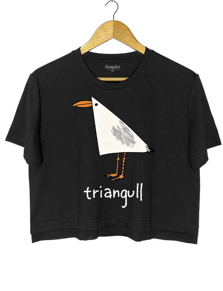 Triangull Triangle Seagull Bird Pun Crop Top