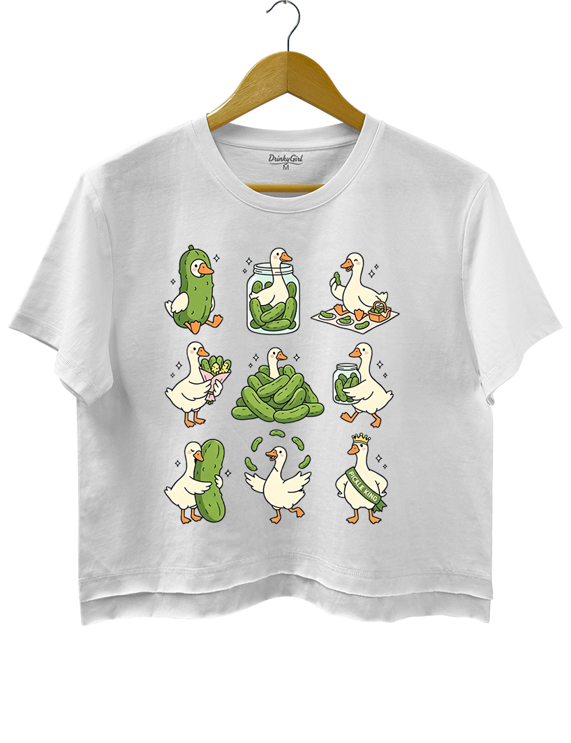 Pickle Lover Silly Goose Crop Top