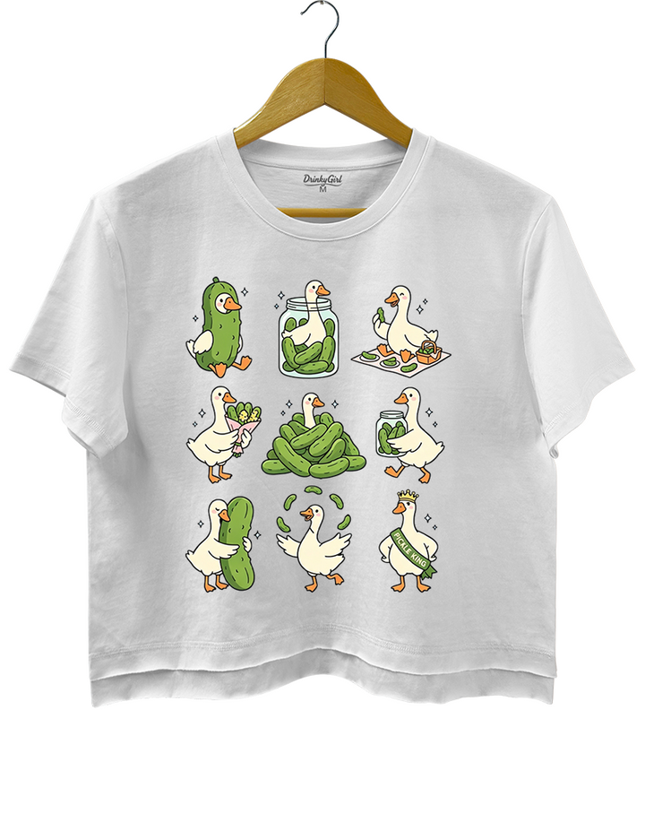 Pickle Lover Silly Goose Crop Top