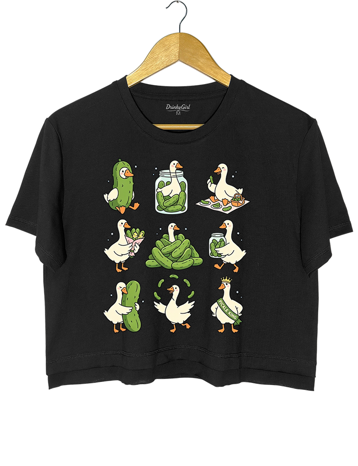 Pickle Lover Silly Goose Crop Top