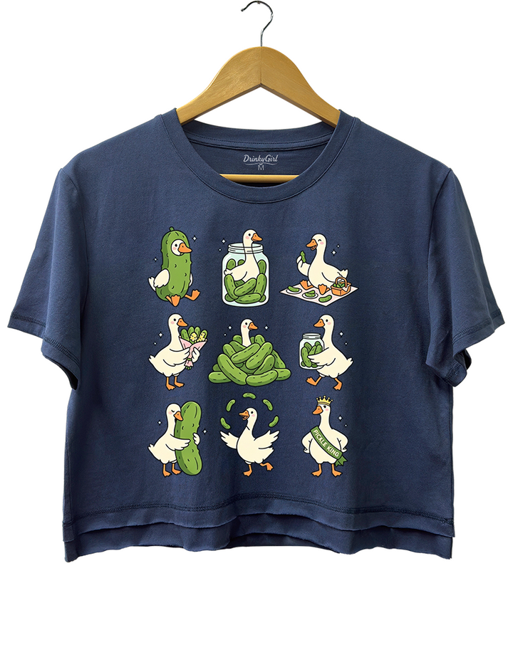 Pickle Lover Silly Goose Crop Top