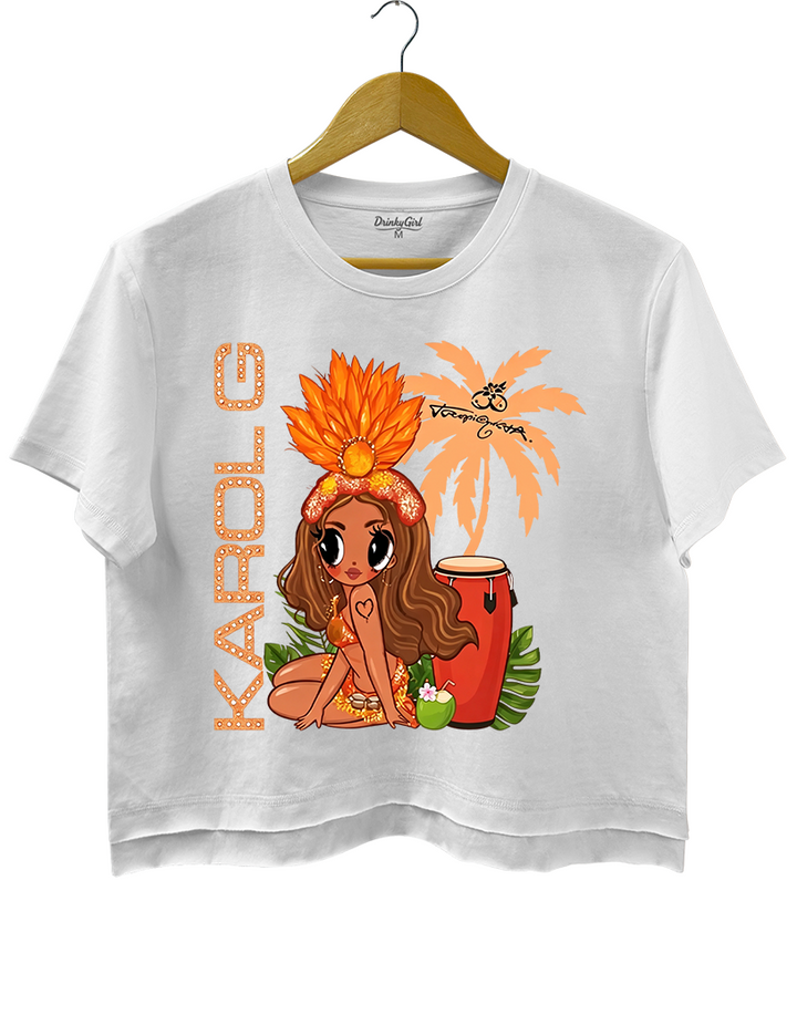 Tropicoqueta Latina Graphic Crop Top