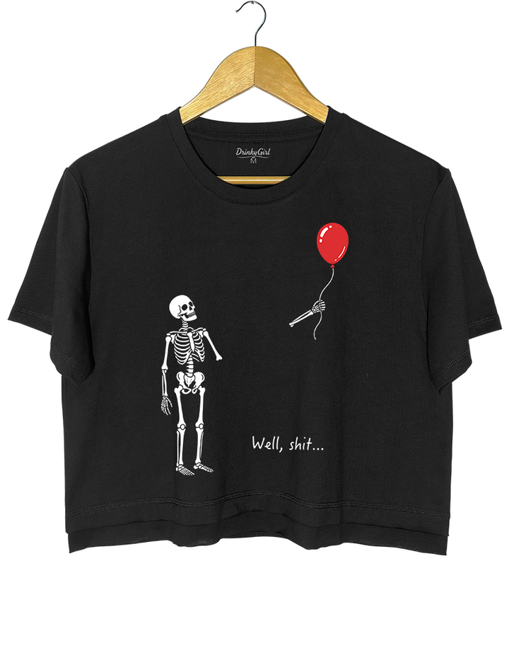 Skeleton Lost Balloon Crop Top