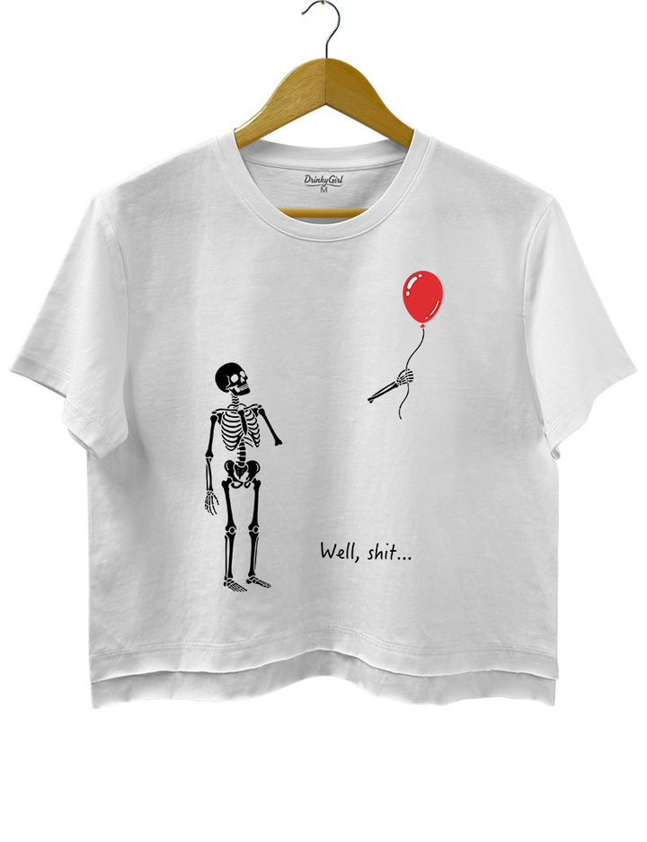Skeleton Lost Balloon Crop Top