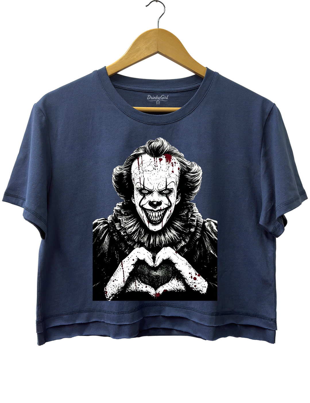 Halloween Characters Heart Hands Pennywise Crop Top