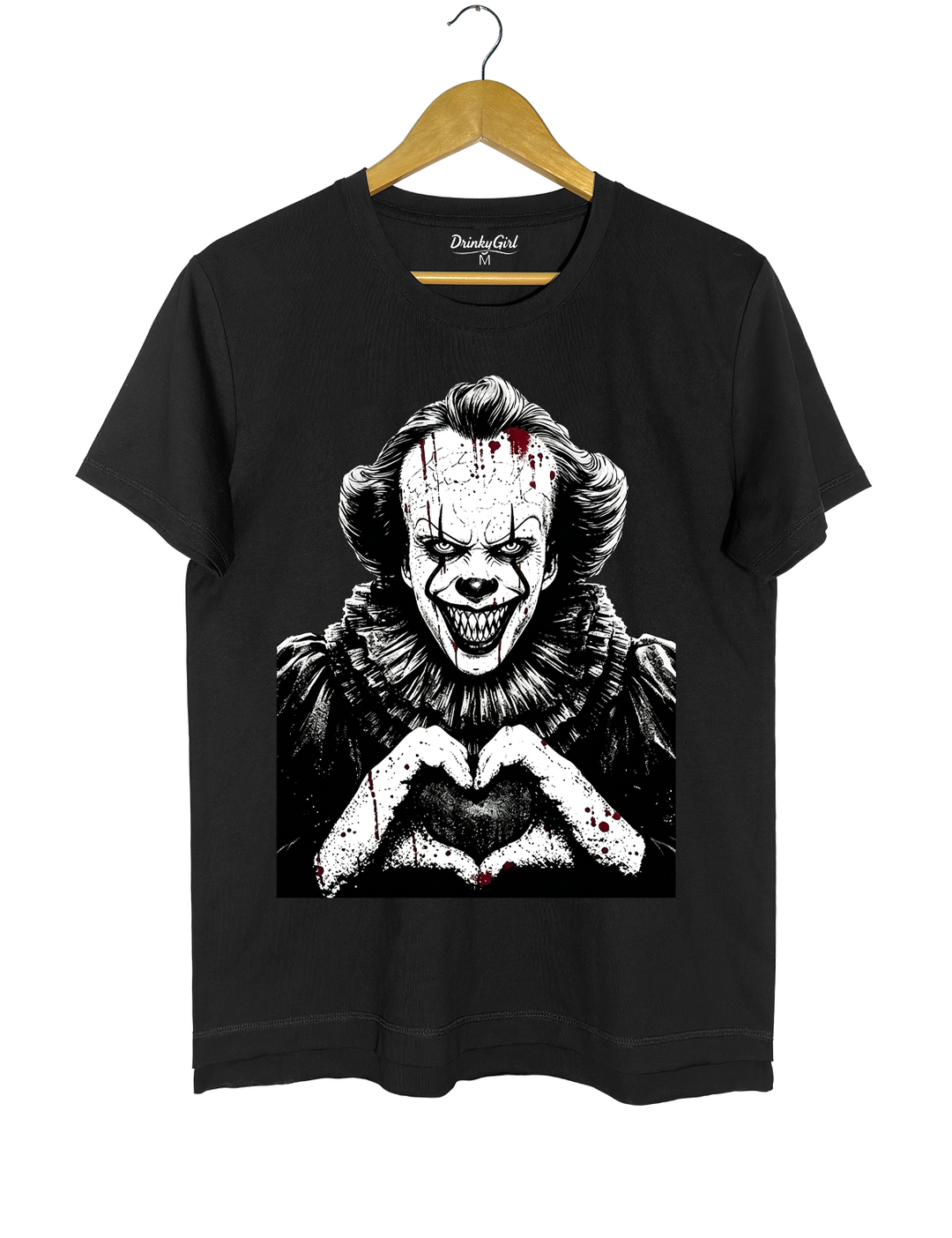 Halloween Characters Heart Hands Pennywise Tee