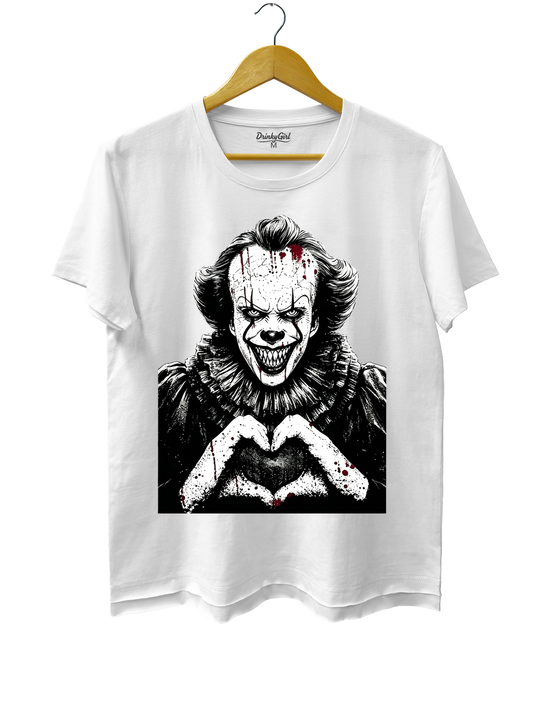 Halloween Characters Heart Hands Pennywise Tee