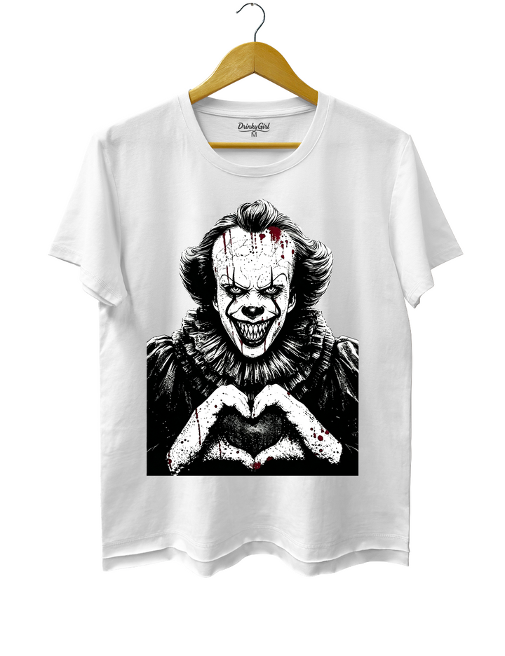 Halloween Characters Heart Hands Pennywise Tee