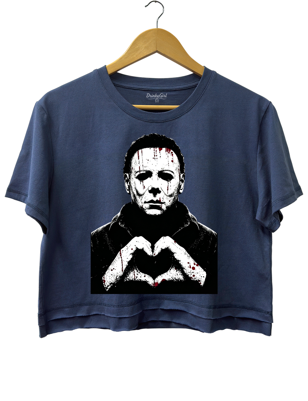 Halloween Characters Heart Hands Michael Crop Top