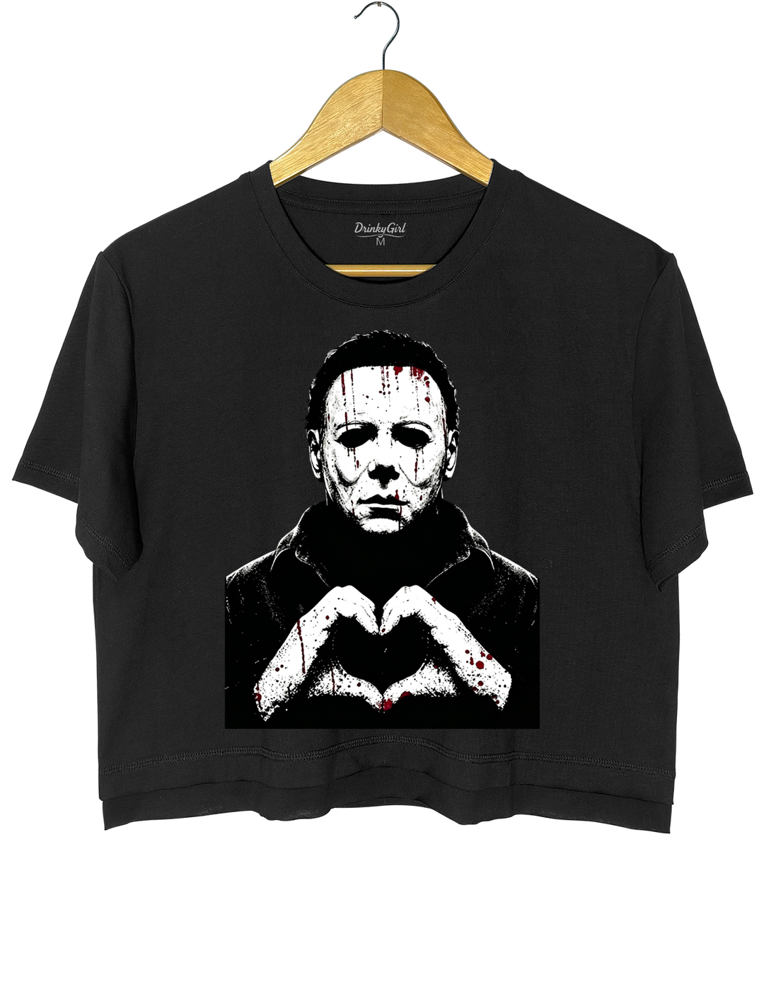 Halloween Characters Heart Hands Michael Crop Top