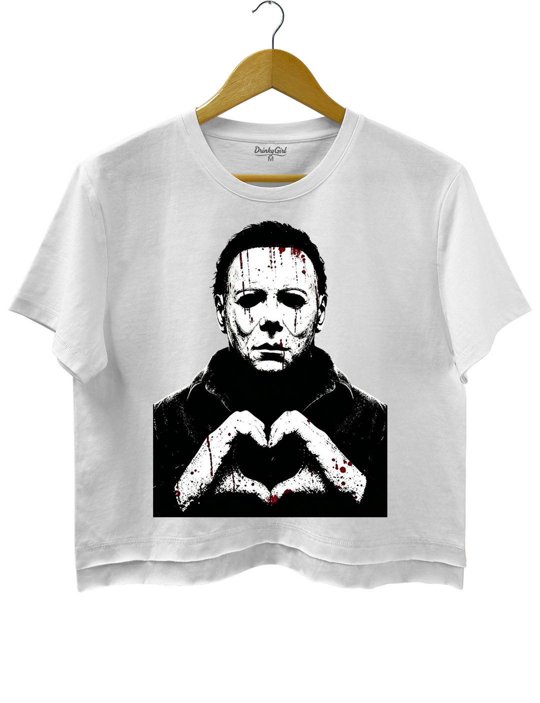 Halloween Characters Heart Hands Michael Crop Top