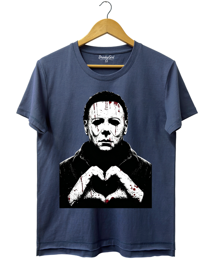 Halloween Characters Heart Hands Michael Tee