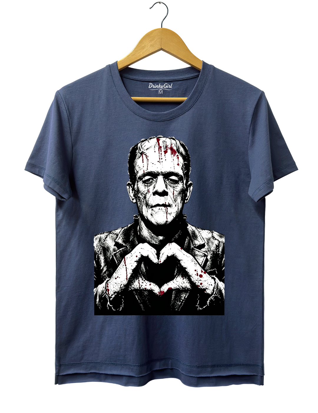 Halloween Characters Heart Hands Frankenstein Tee