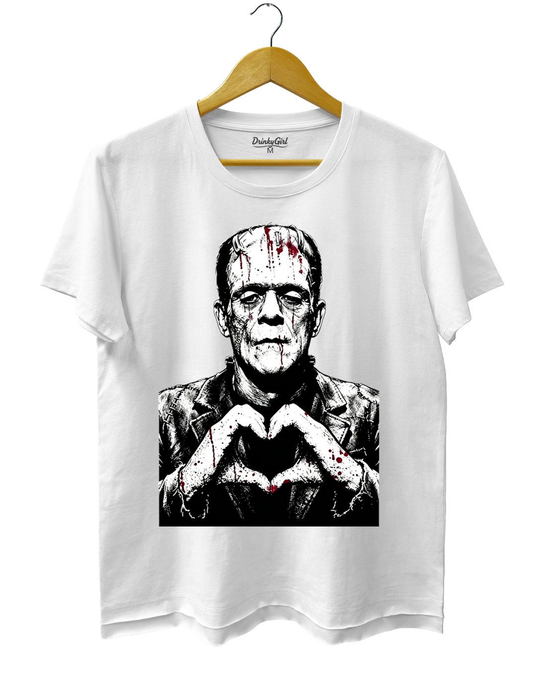 Halloween Characters Heart Hands Frankenstein Tee