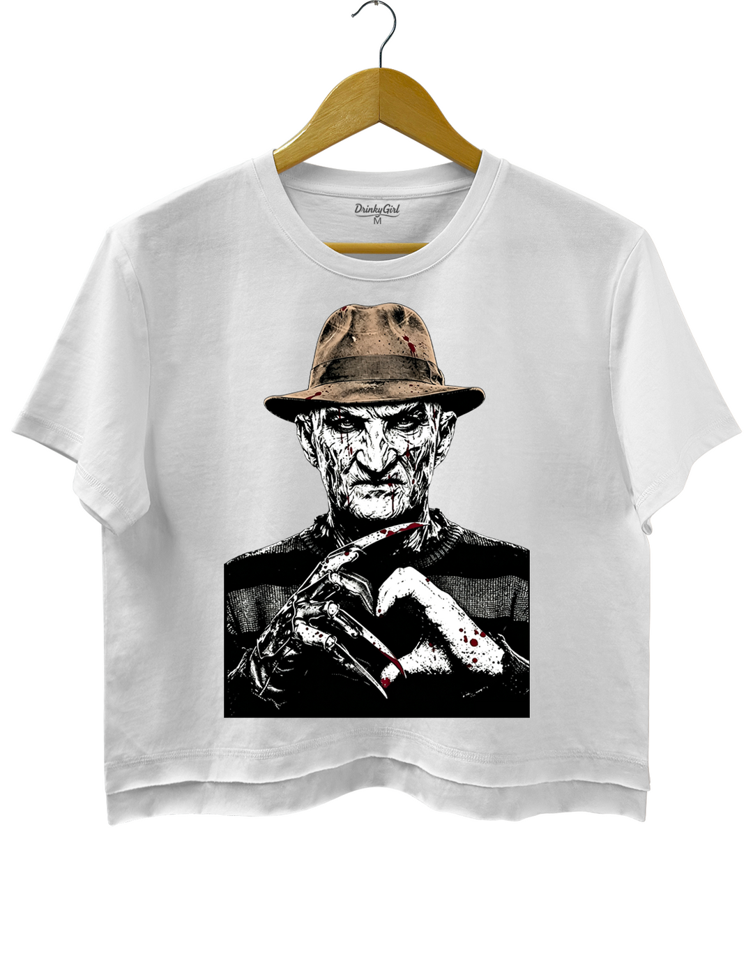 Halloween Characters Heart Hands Freddy Crop Top